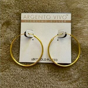 Argento Vivo Medium Gold Hoop Earrings